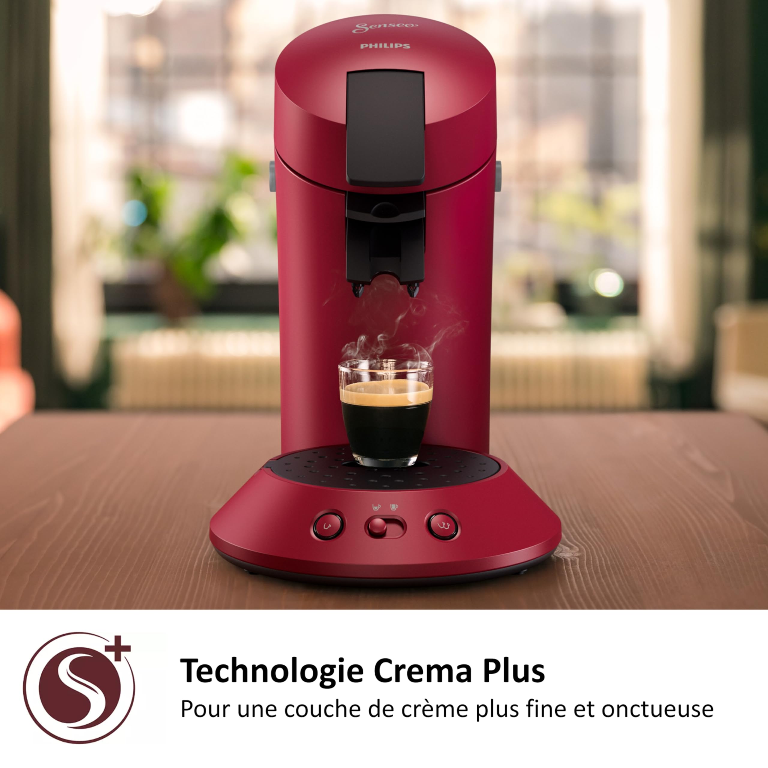 Philips Senseo Original Plus CSA210/91 - Machine à Café à Dosettes, Rouge