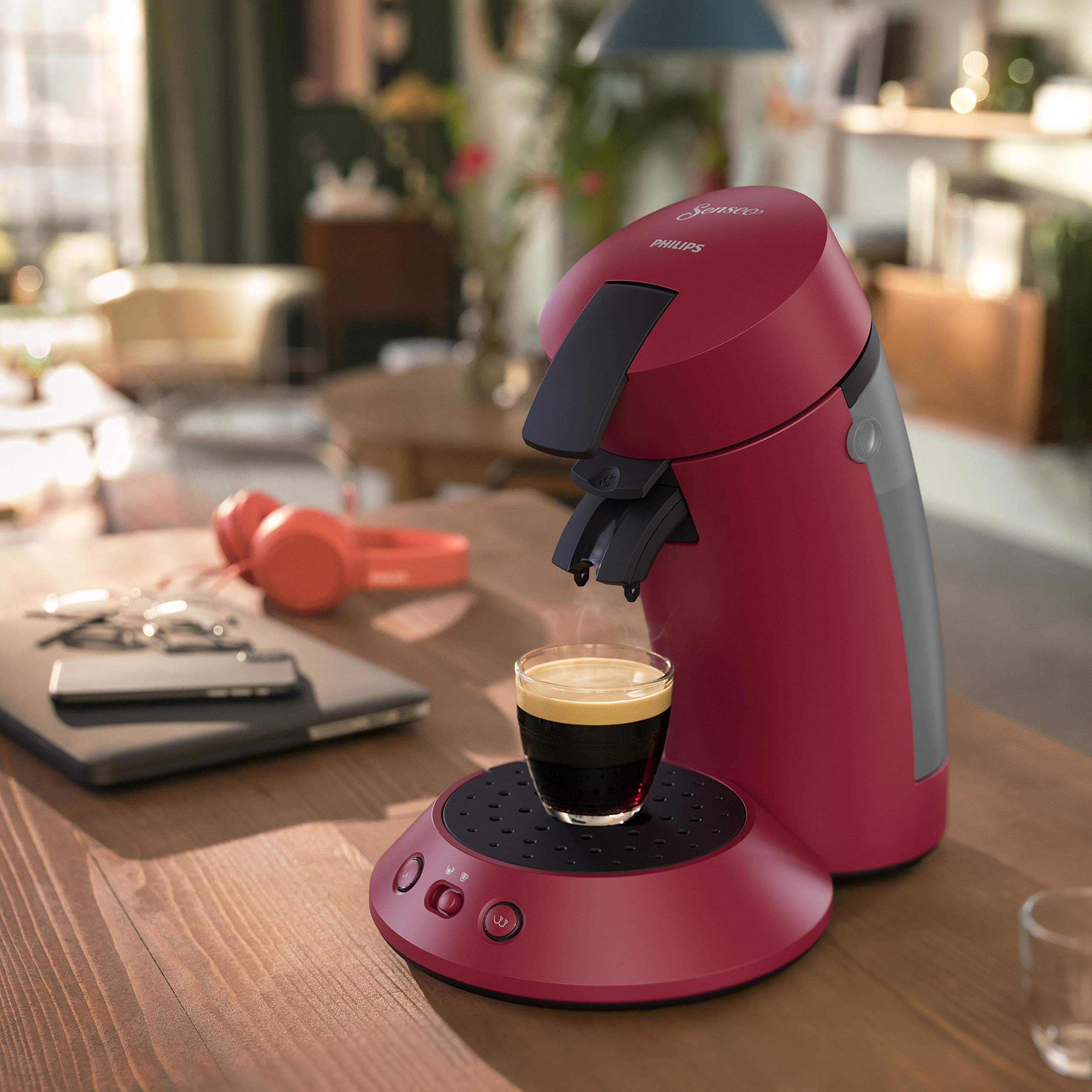 Philips Senseo Original Plus CSA210/91 - Machine à Café à Dosettes, Rouge